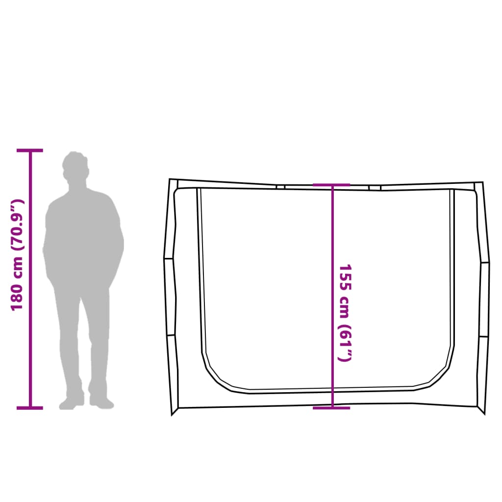 vidaXL Opbergtent waterdicht grijs