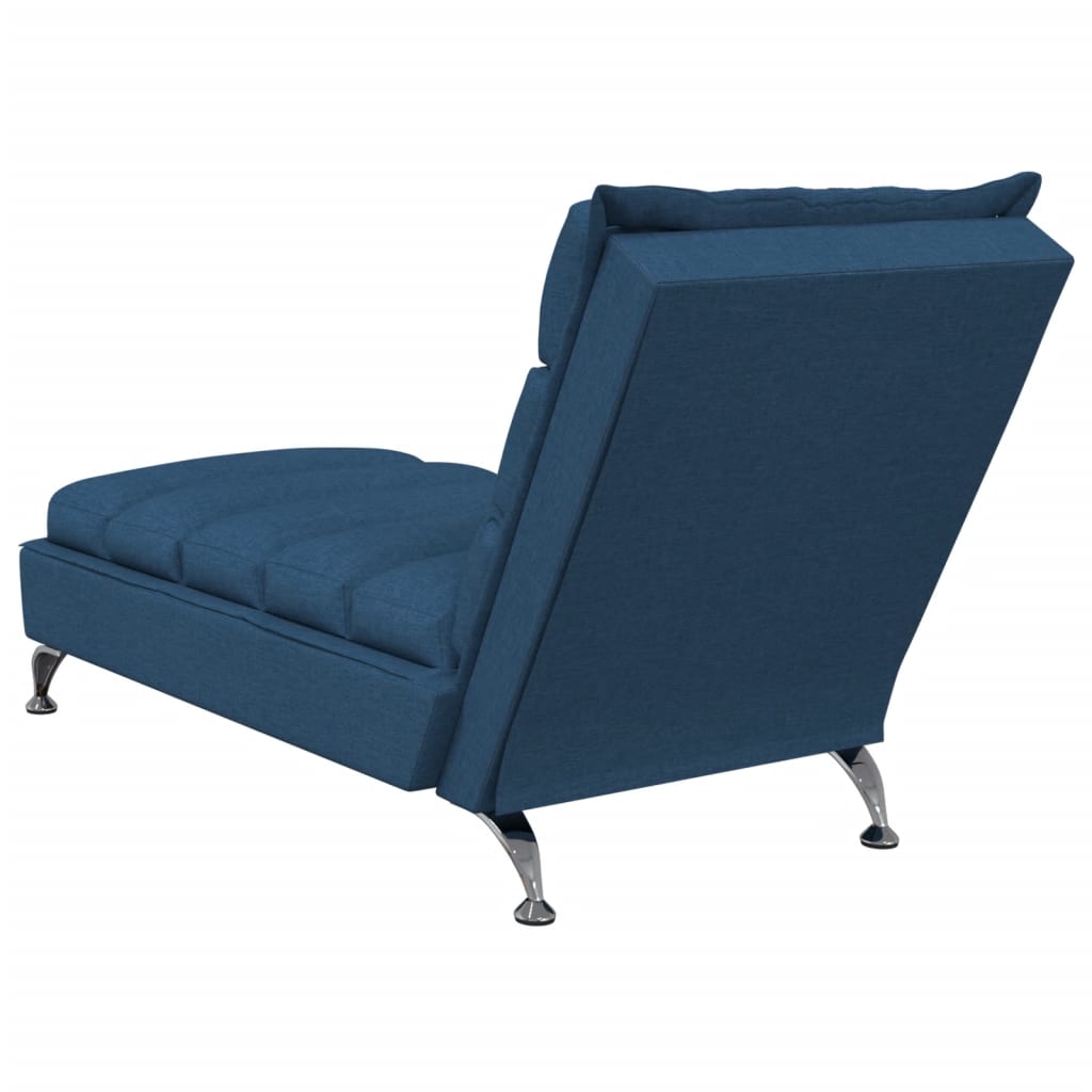 vidaXL Chaise longue met kussens stof blauw