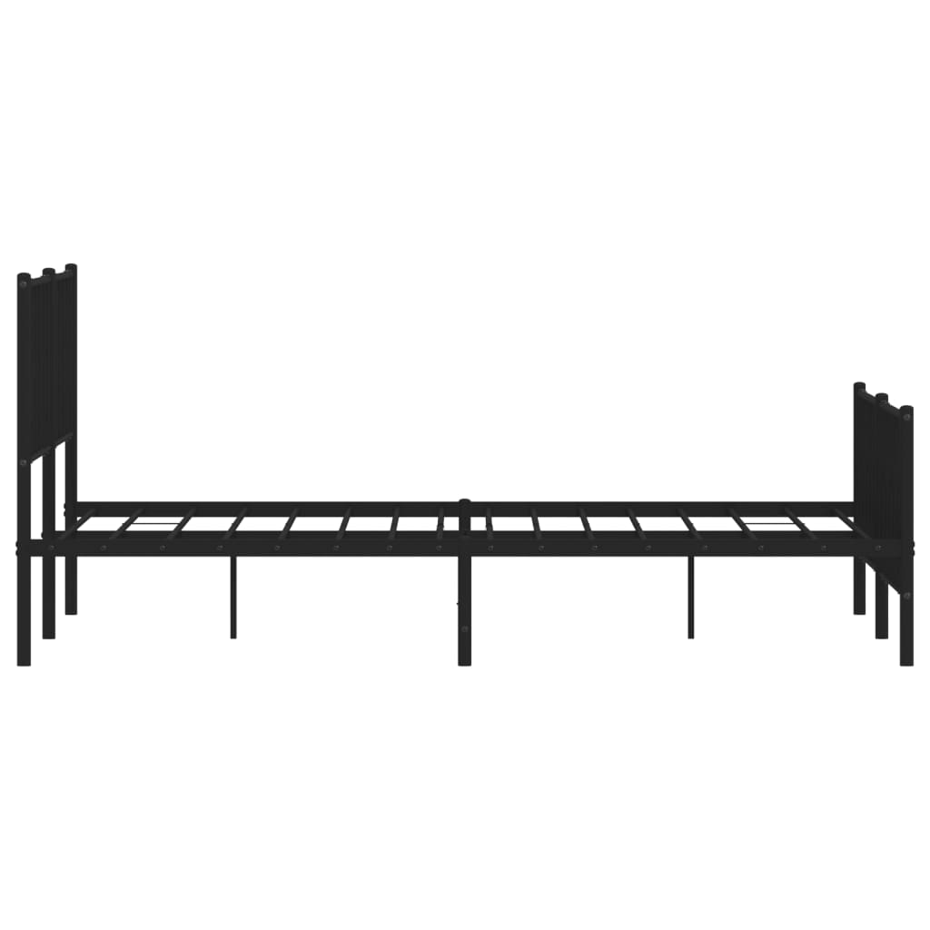 vidaXL Bedframe met hoofd- en voeteneinde metaal zwart 150x200 cm