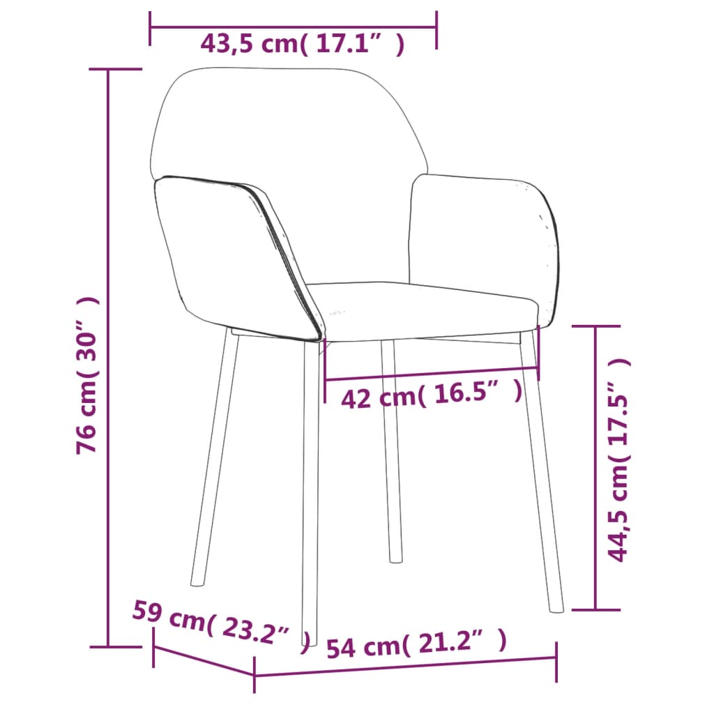 vidaXL Eetkamerstoelen 2 st fluweel lichtgroen