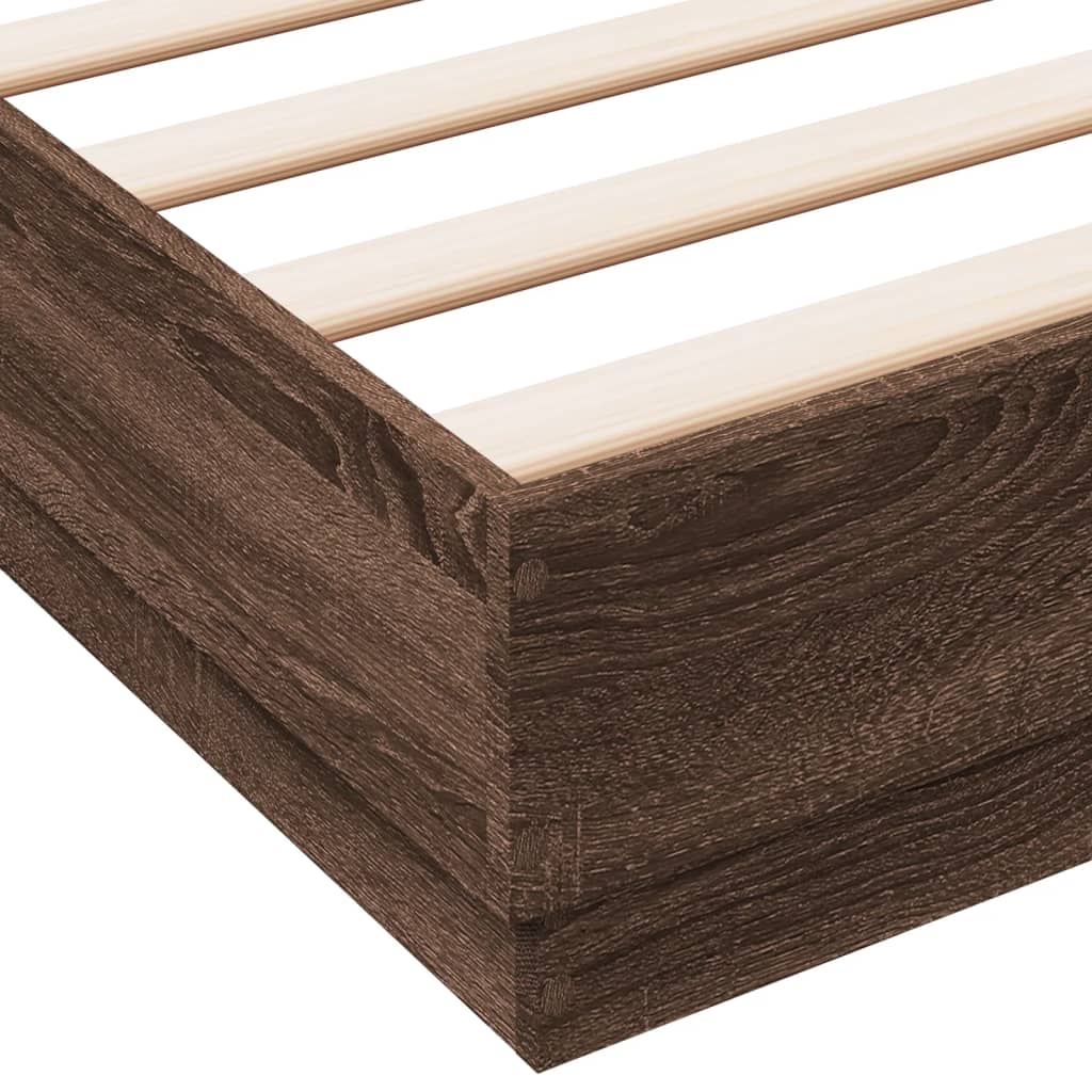 vidaXL Bedframe bewerkt hout bruin eikenkleur 150x200 cm