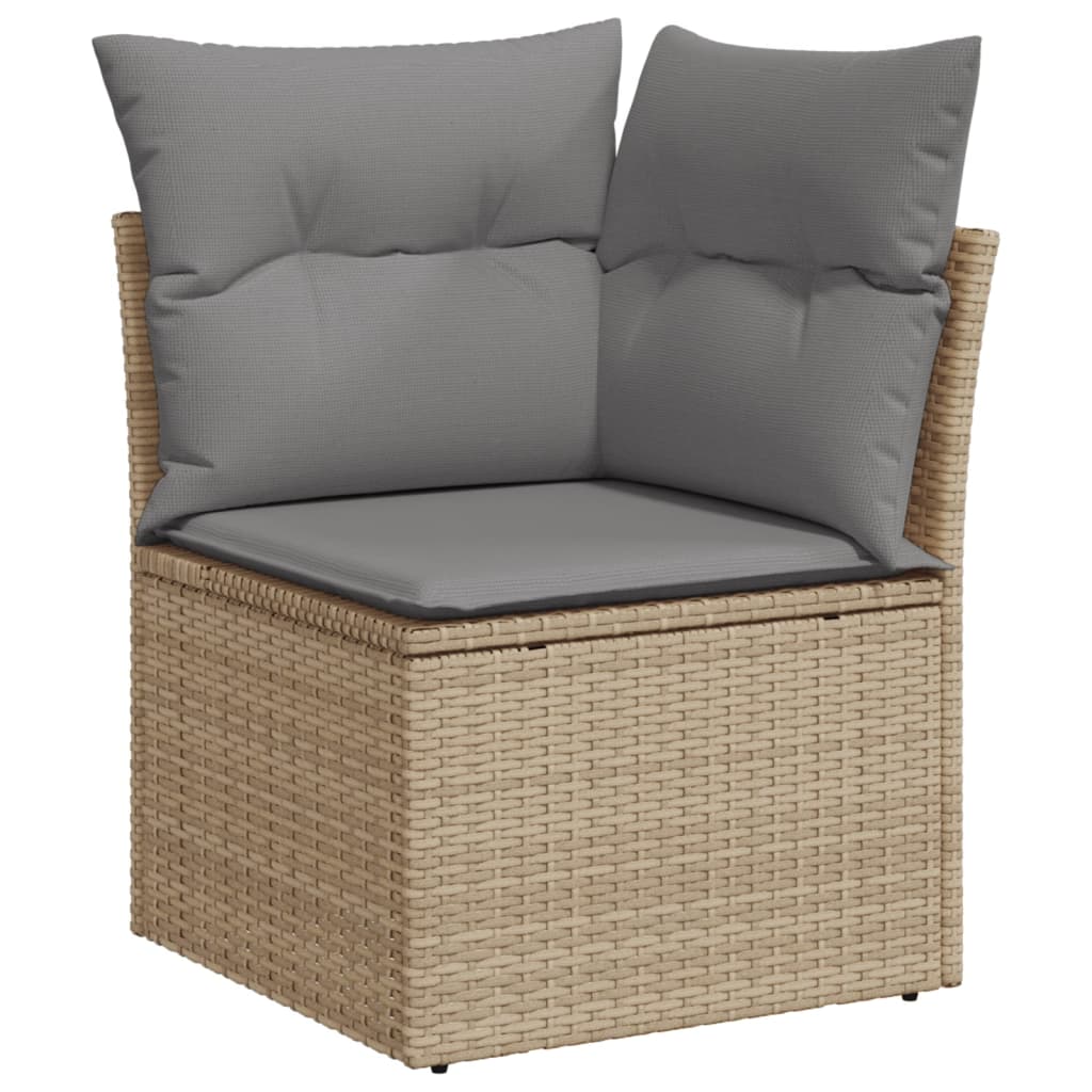 vidaXL 13-delige Loungeset met kussens poly rattan beige