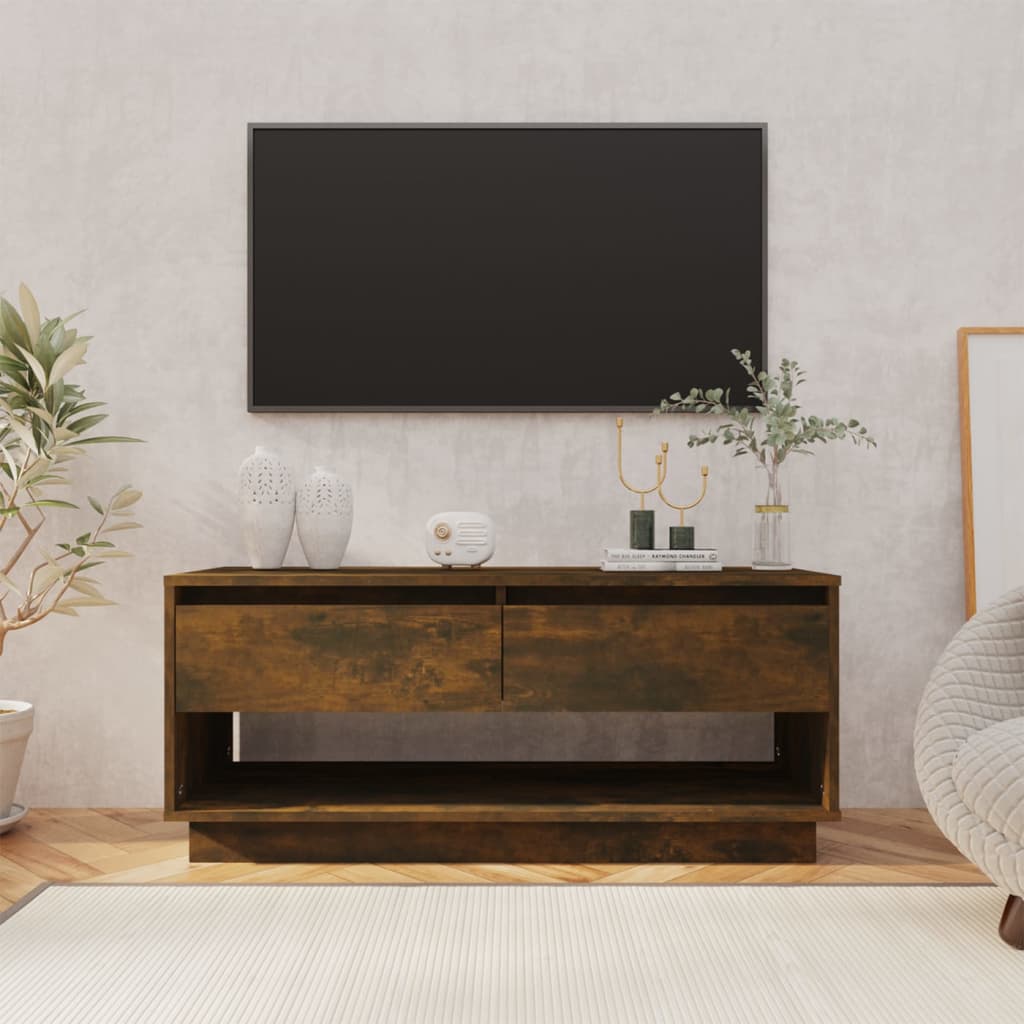 vidaXL Tv-meubel 102x41x44 cm bewerkt hout gerookt eikenkleurig