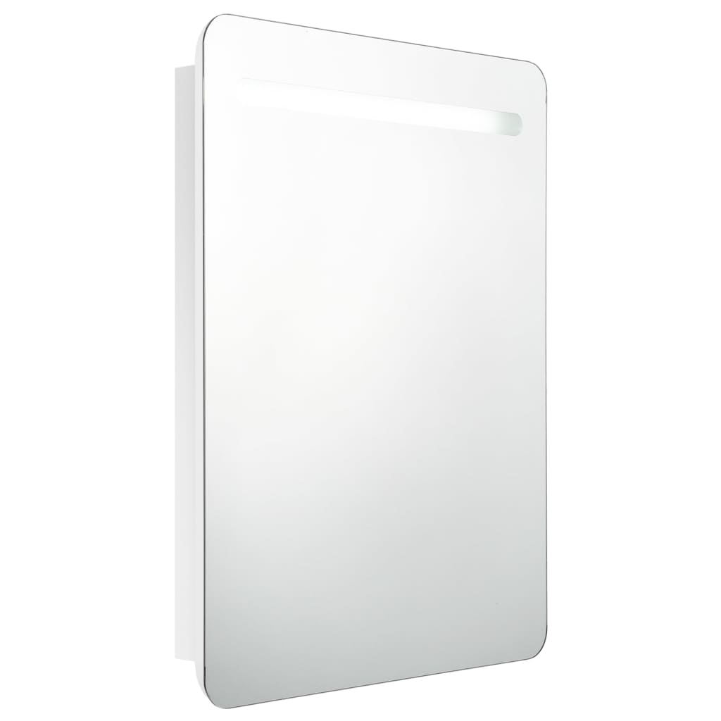 vidaXL Badkamerkast met spiegel en LED 60x11x80 cm glanzend wit