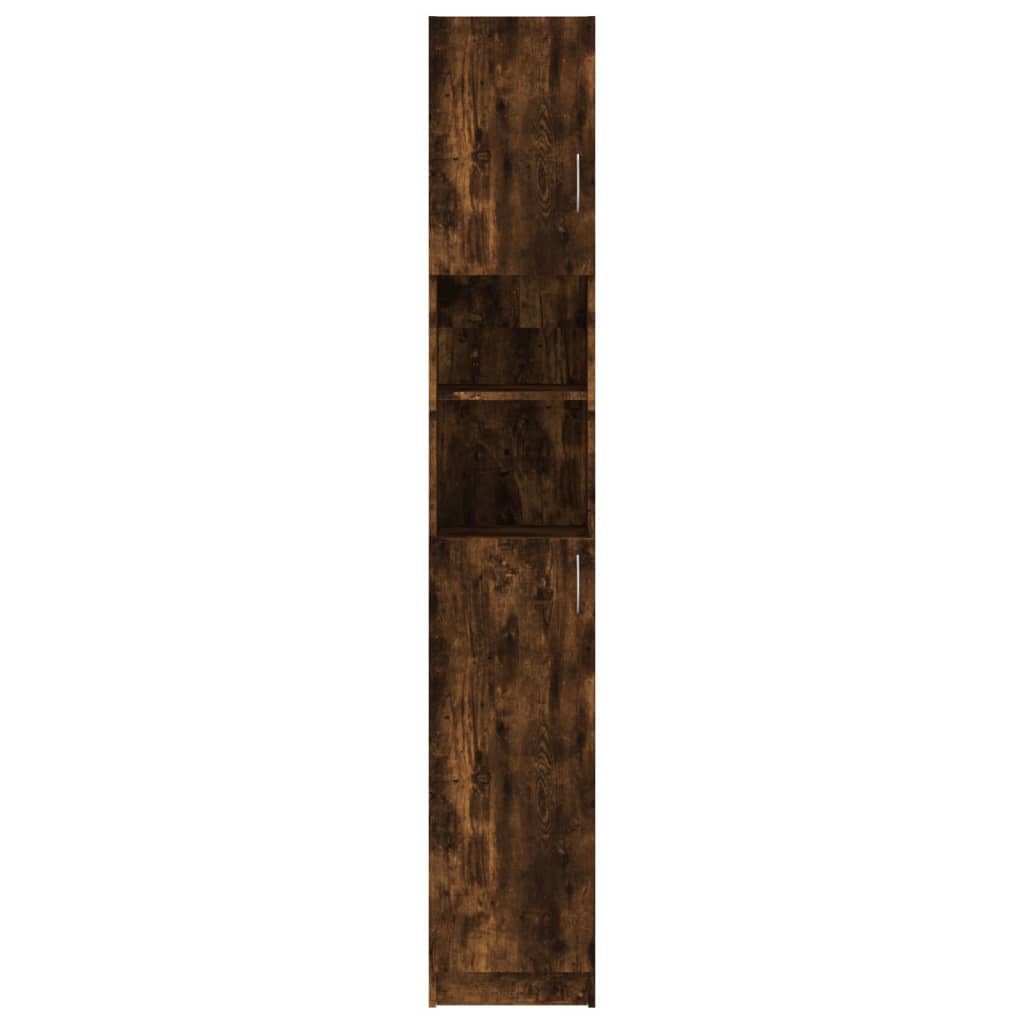 vidaXL Badkamerkast 32x25,5x190 cm bewerkt hout gerookt eikenkleurig