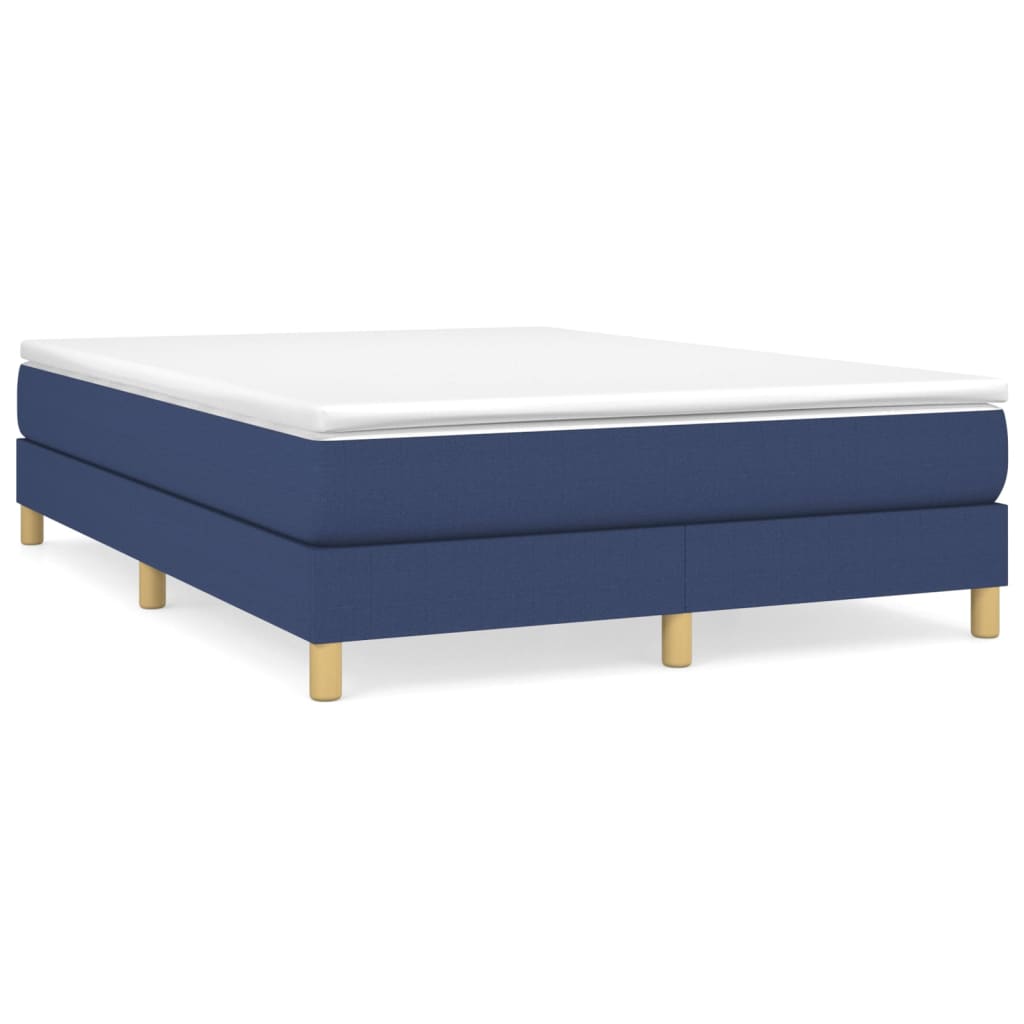 vidaXL Bedframe stof blauw 140x190 cm