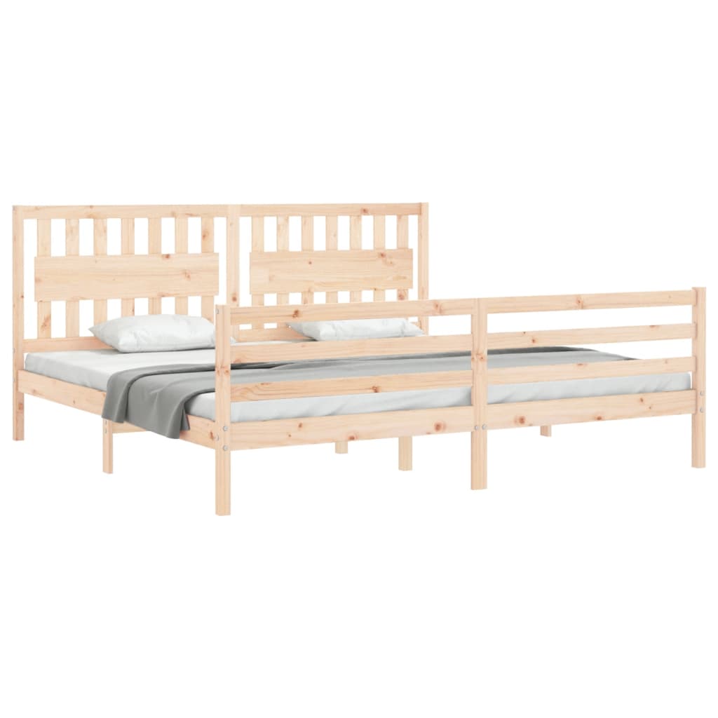 vidaXL Bedframe met hoofdbord massief hout 200x200 cm