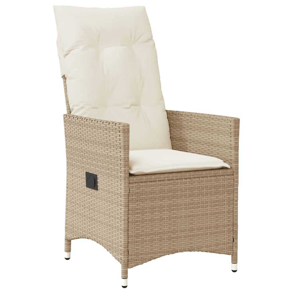 vidaXL 11-delige Bistroset met kussens poly rattan beige