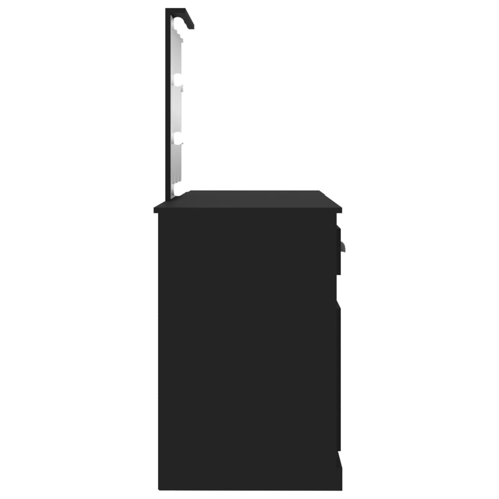 vidaXL Kaptafel met LED-verlichting 130x50x132,5 cm zwart