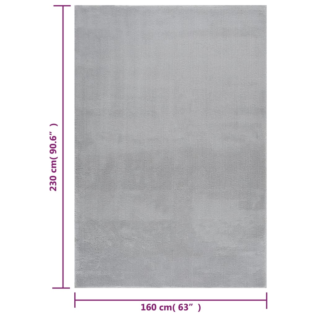 vidaXL Vloerkleed wasbaar korte pool anti-slip 160x230 cm grijs