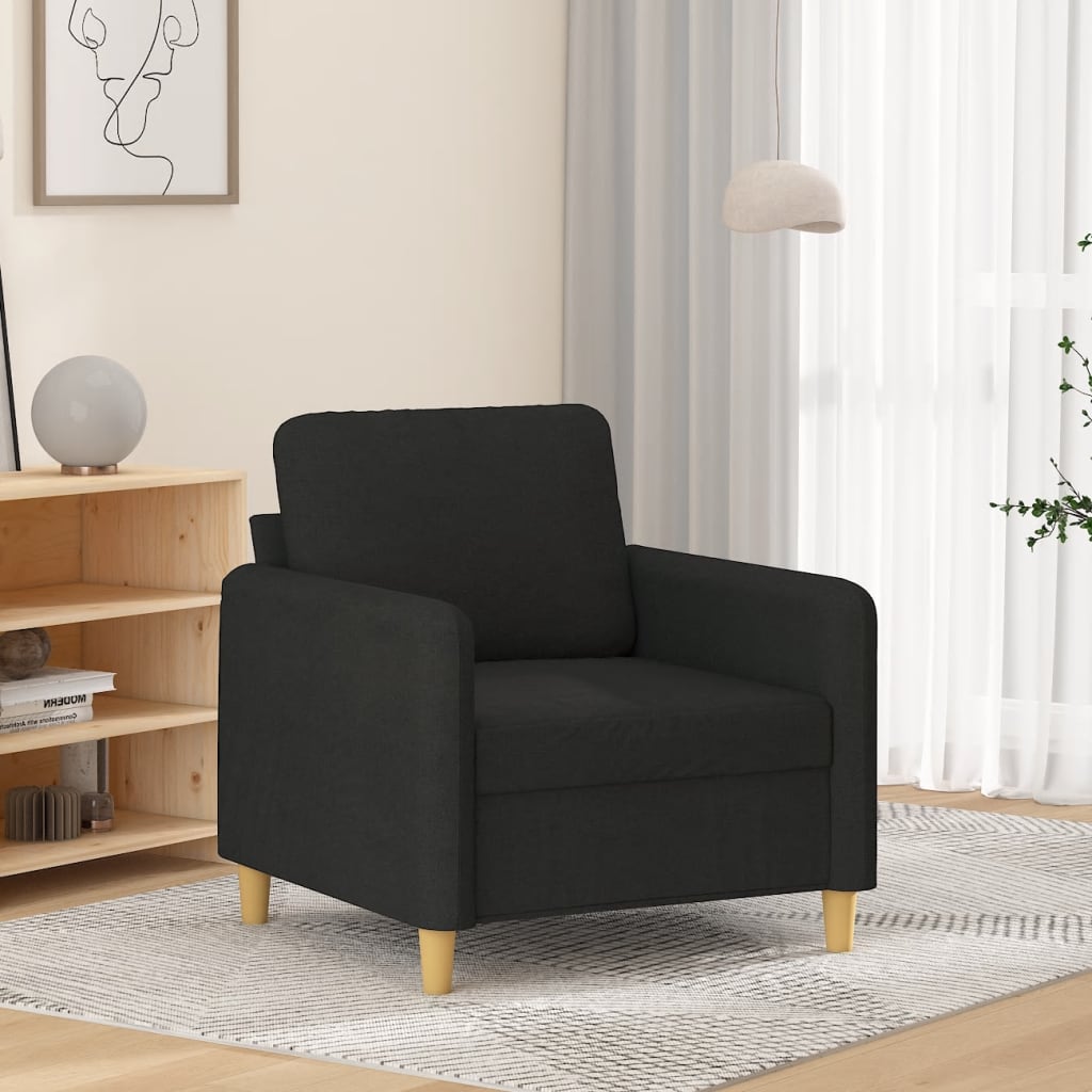 vidaXL Fauteuil 60 cm stof zwart