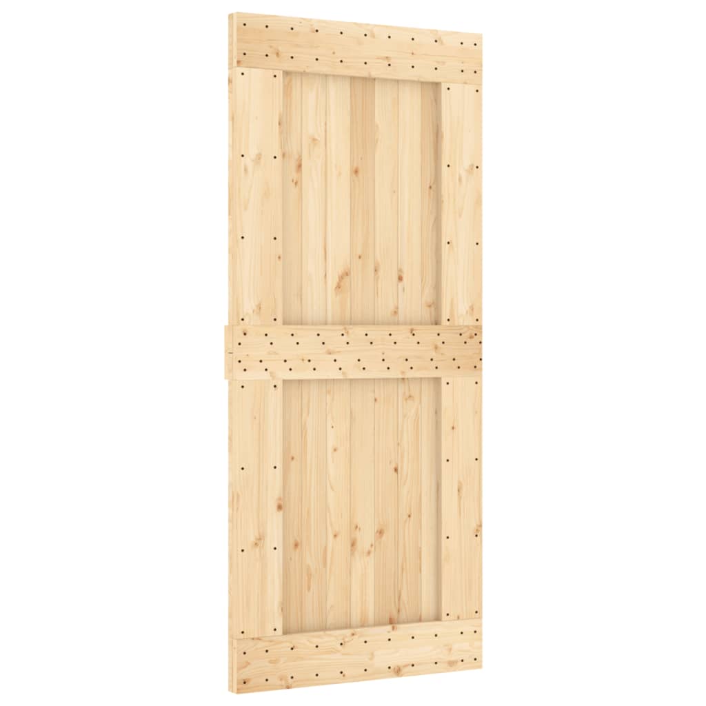 vidaXL Schuifdeur met beslag 90x210 cm massief grenenhout