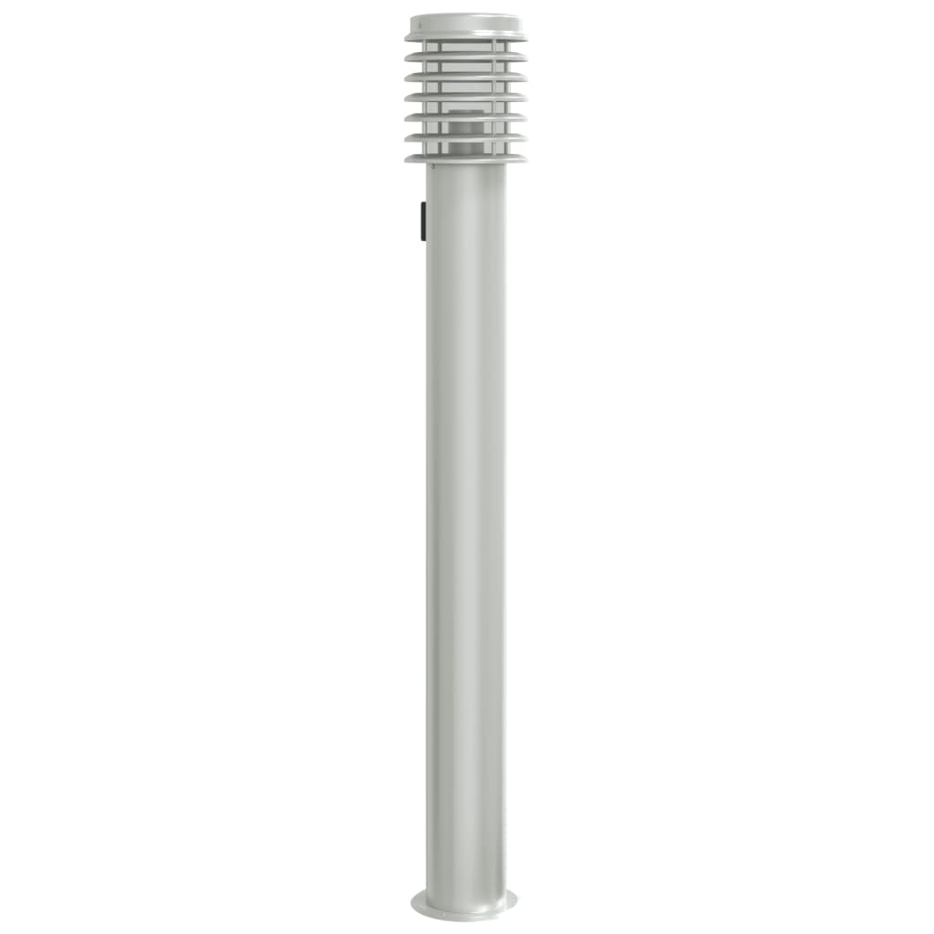 vidaXL Buitenvloerlamp met stopcontact 110 cm roestvrijstaal zilver
