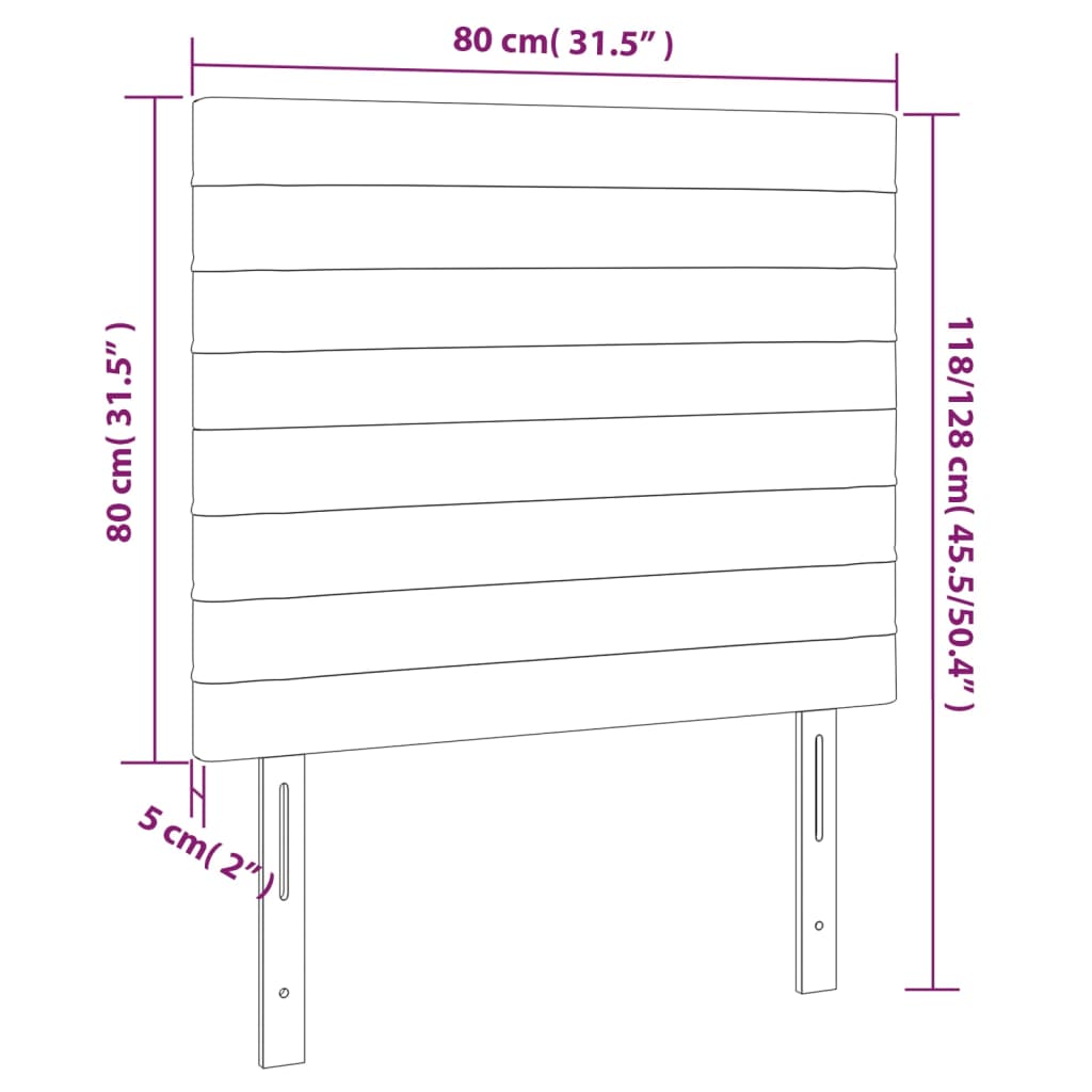 vidaXL Hoofdborden 2 st 80x5x78/88 cm fluweel donkergrijs