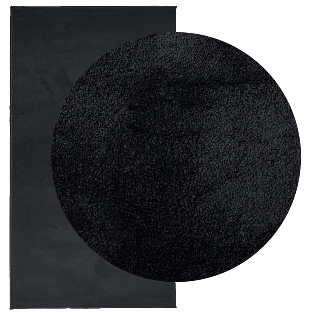 vidaXL Vloerkleed OVIEDO laagpolig 80x150 cm zwart