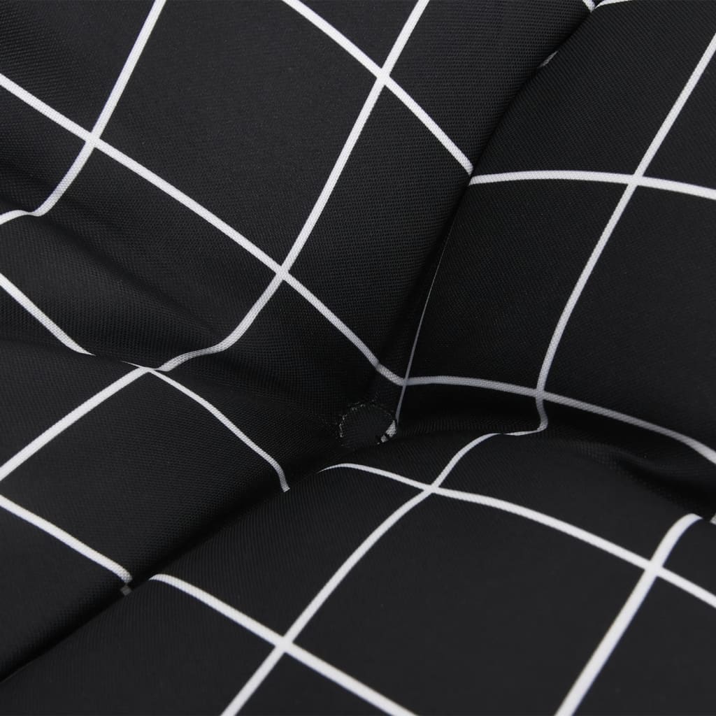 vidaXL Tuinbankkussens 2 st ruitpatroon 100x50x7 cm stof zwart