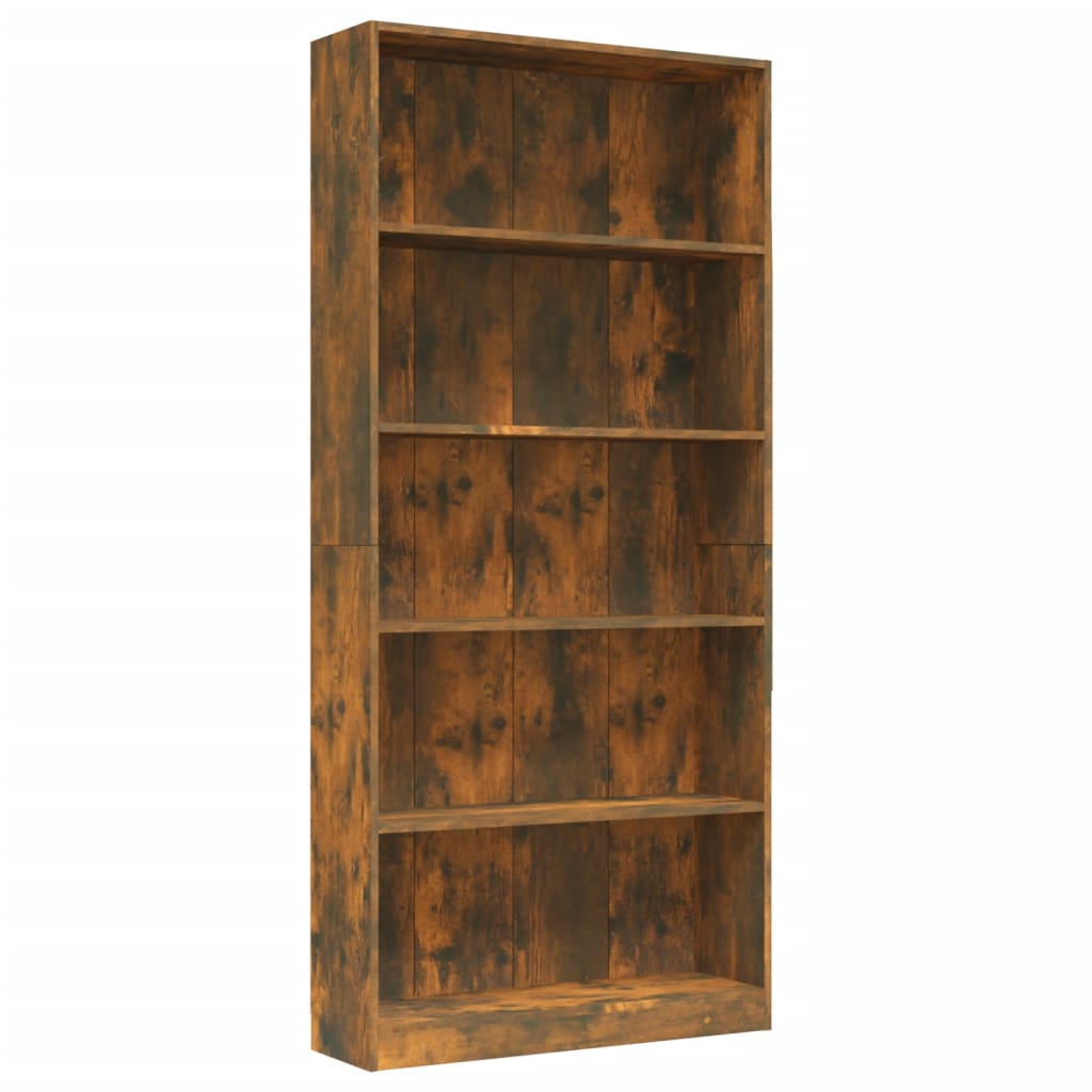 vidaXL Boekenkast 80x24x175 cm bewerkt hout gerookt eikenkleurig