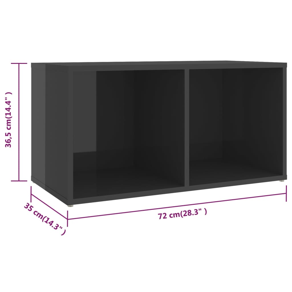 vidaXL Tv-meubelen 4 st 72x35x36,5 cm bewerkt hout hoogglans grijs