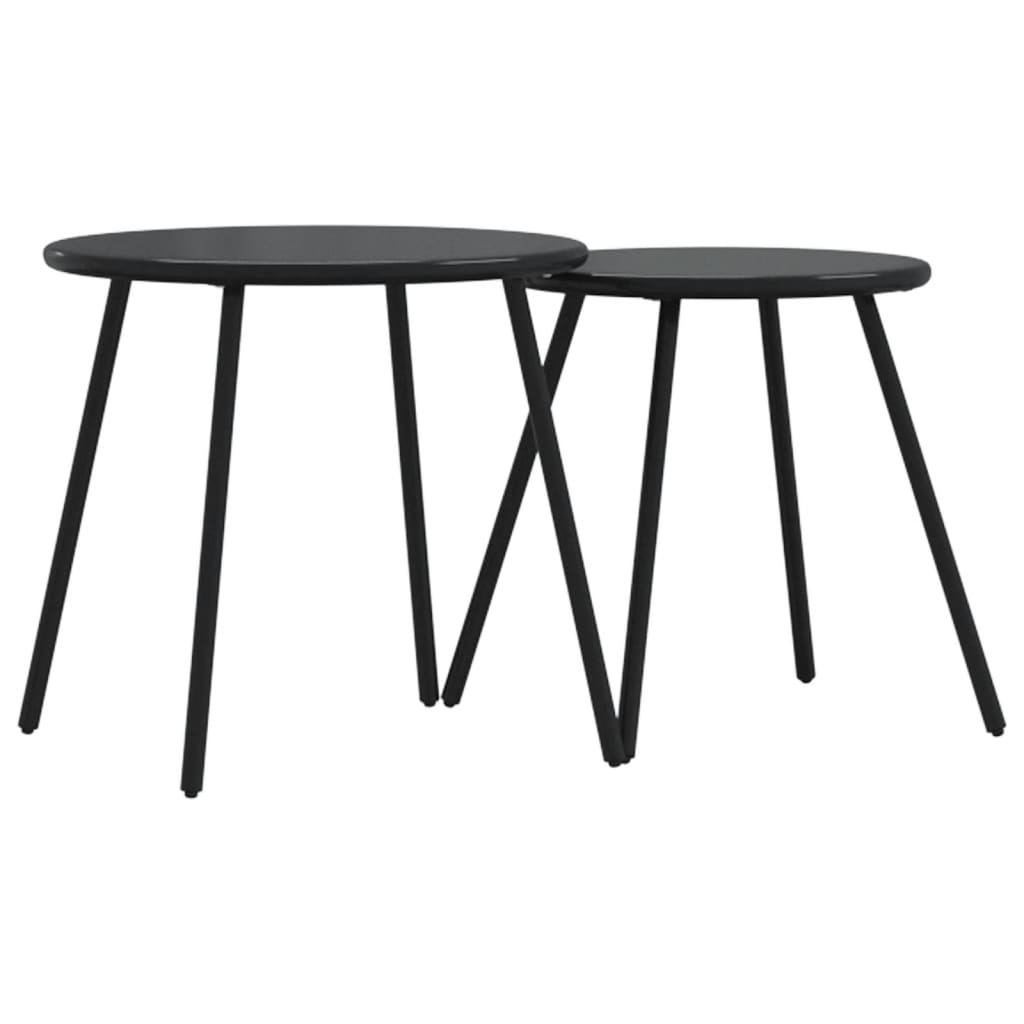 VidaXL Tuintafeltjes 2 St Rond Gepoedercoat Staal Zwart Online Kopen vidaxl-tuintafeltjes-2-st-rond-gepoedercoat-staal-zwart-online-kopen