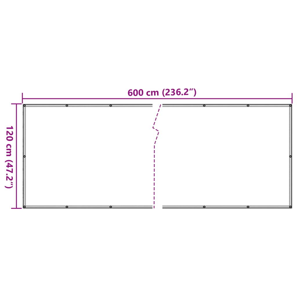 vidaXL Balkonscherm plantpatroon 600x120 cm PVC groen