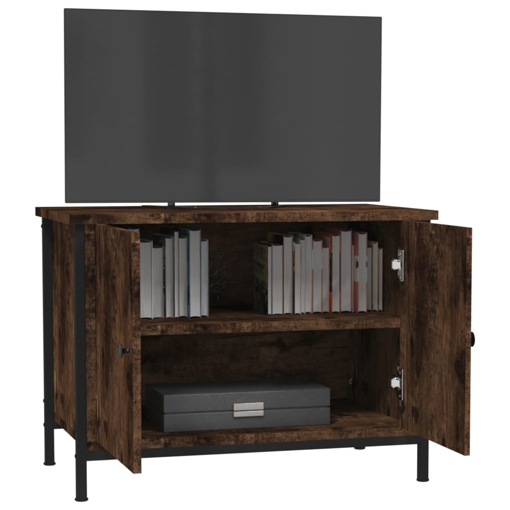 vidaXL Tv-meubel met deuren 60x35x45 cm bewerkt hout bruin eiken