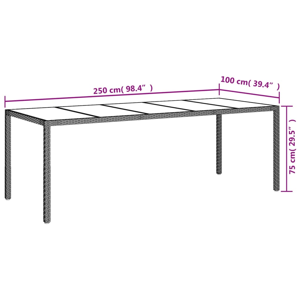 vidaXL 9-delige Tuinset poly rattan zwart