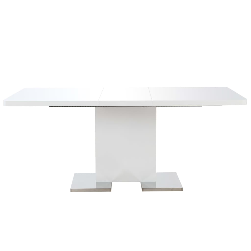 vidaXL Eettafel verlengbaar 180x90x76 cm MDF hoogglans wit