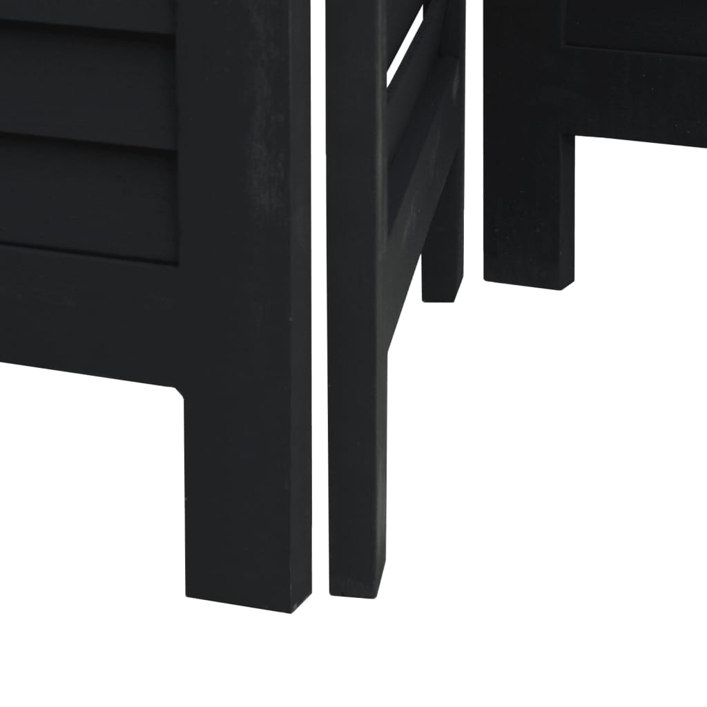 vidaXL Kamerscherm met 6 panelen massief paulowniahout zwart