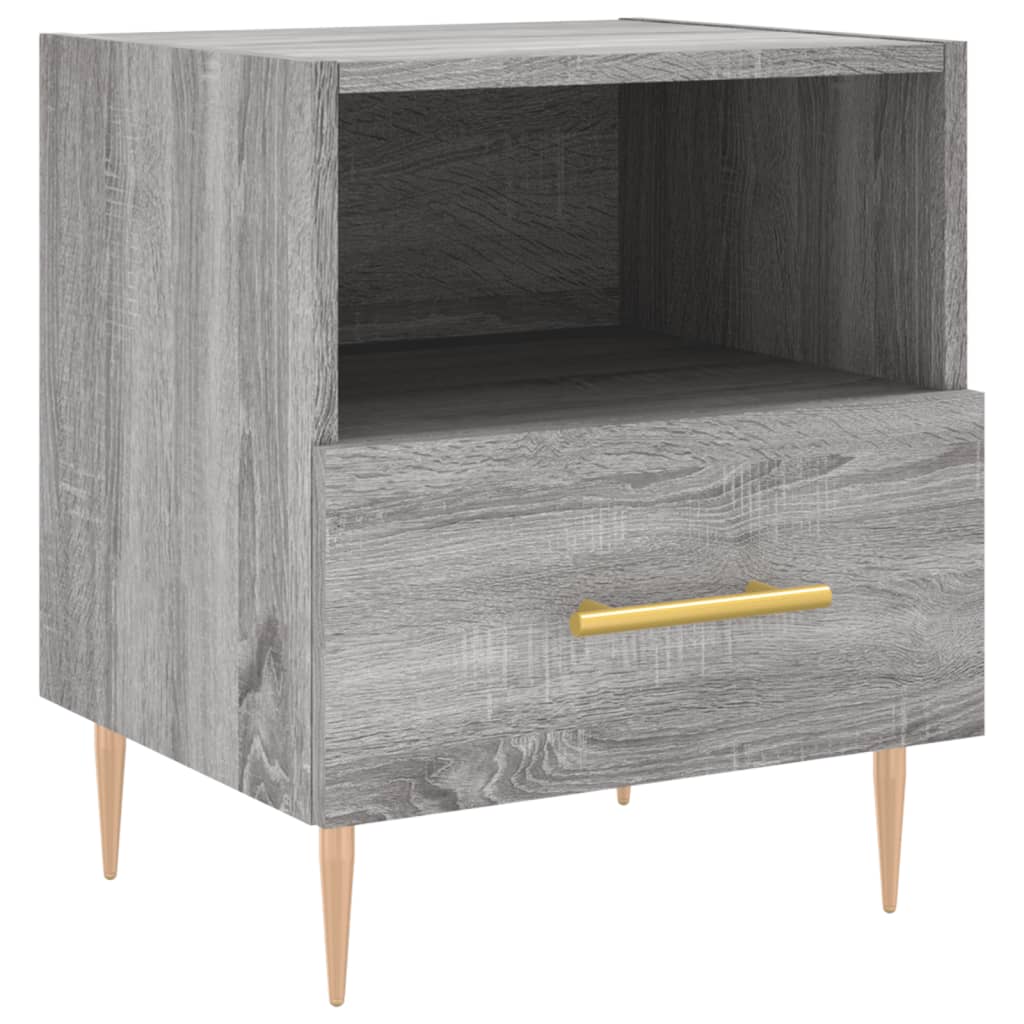 vidaXL Nachtkastjes 2 st 40x35x47,5 cm bewerkt hout grijs sonoma eiken