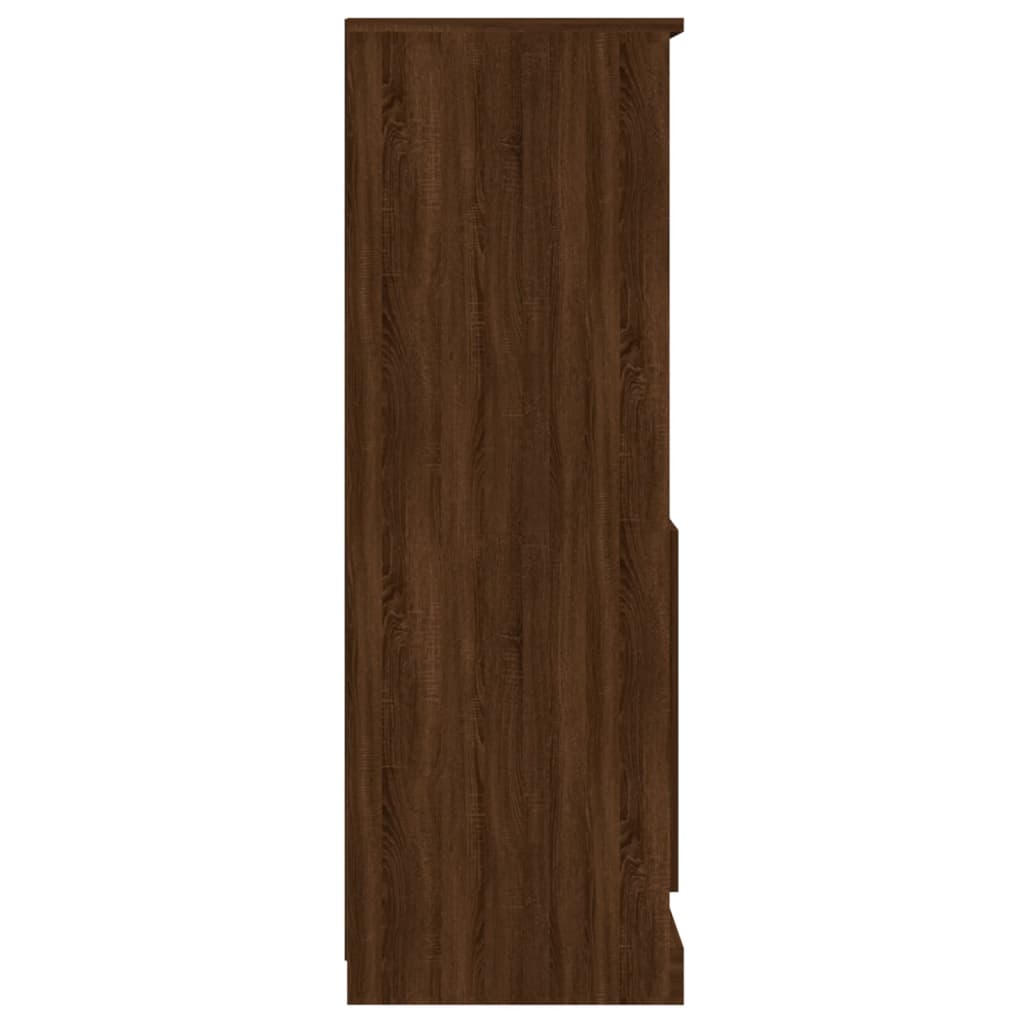 vidaXL Hoge kast 60x35,5x103,5 cm bewerkt hout bruin eikenkleur