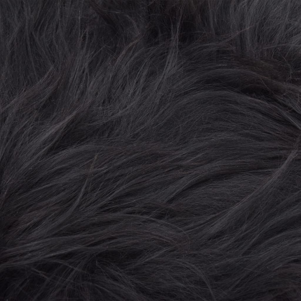 vidaXL Stoelhoes IJslander schapenleer 70x110 cm zwart