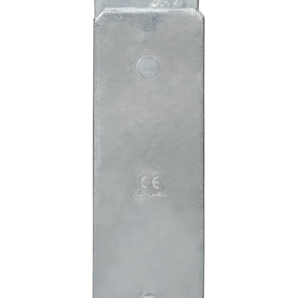 vidaXL Grondankers 2 st 7x6x60 cm gegalvaniseerd staal zilverkleurig