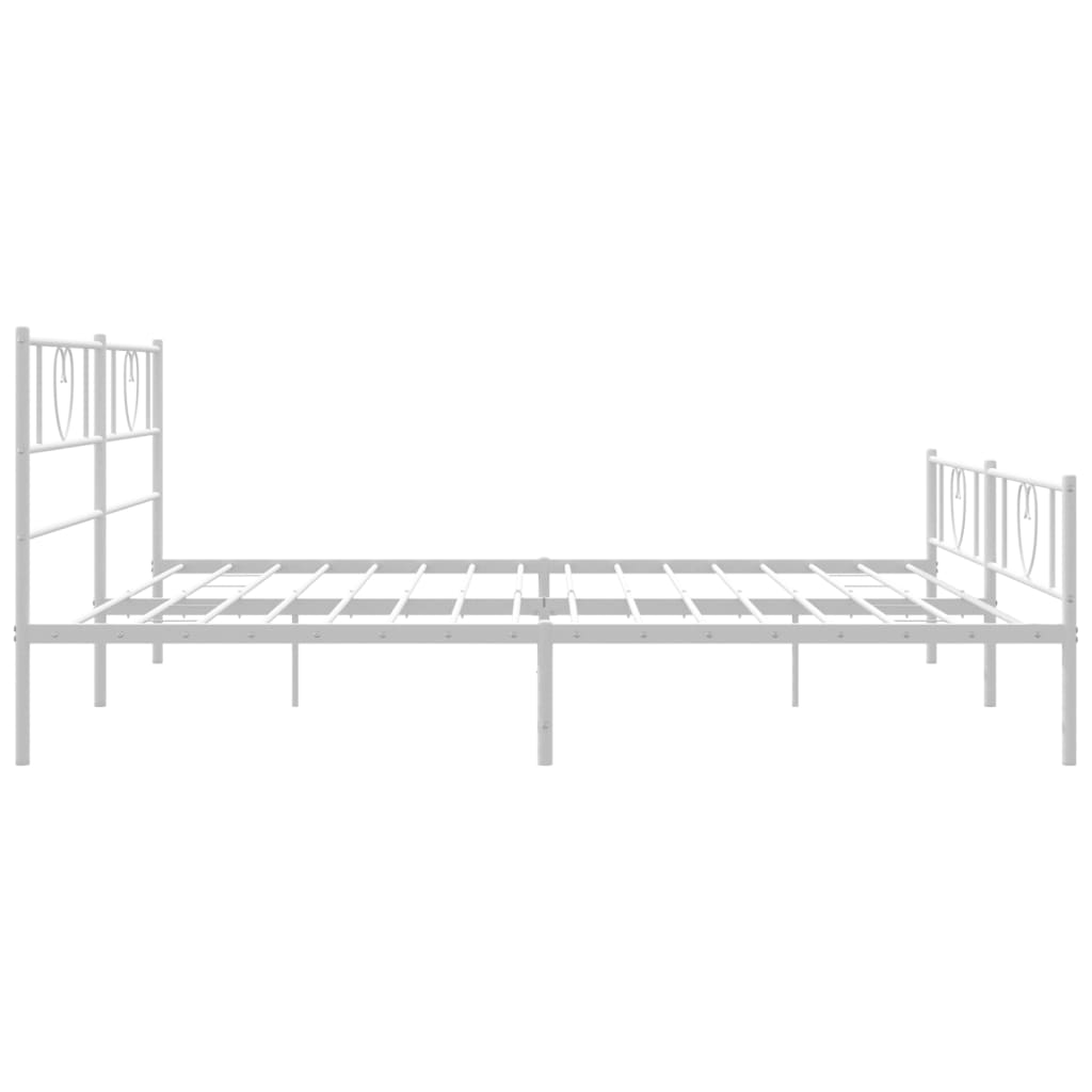 vidaXL Bedframe met hoofd- en voeteneinde metaal wit 193x203 cm