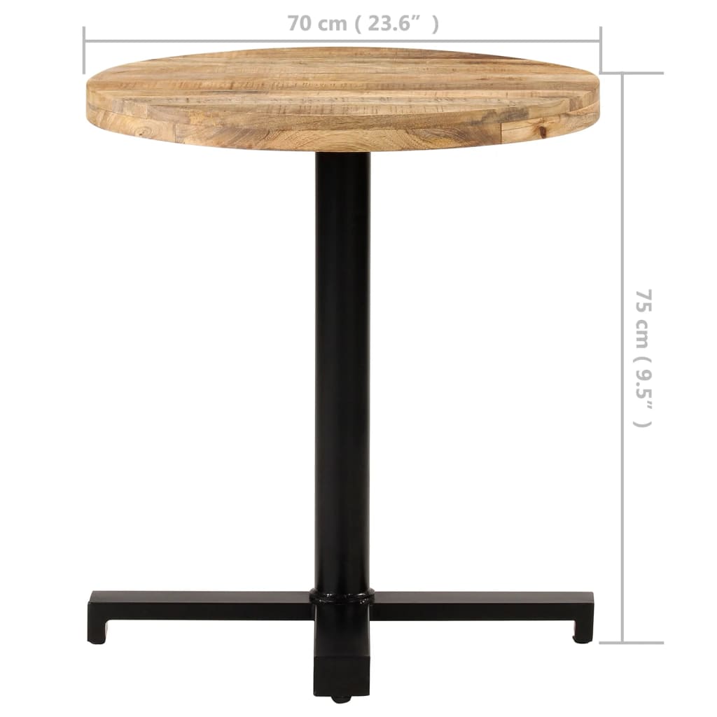 vidaXL Bistrotafel rond Ø70x75 cm ruw mangohout