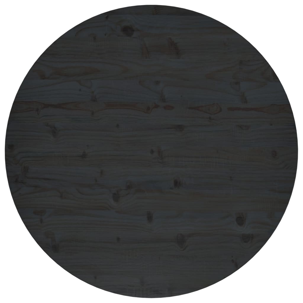 vidaXL Tafelblad Ø90x2,5 cm massief grenenhout zwart
