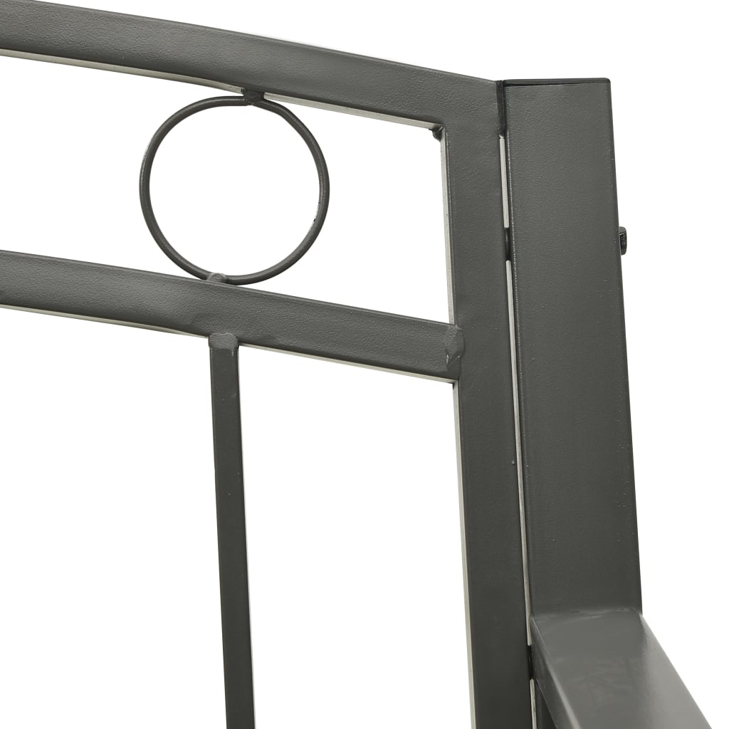 vidaXL Tuinbank met tafeltje 125 cm staal grijs