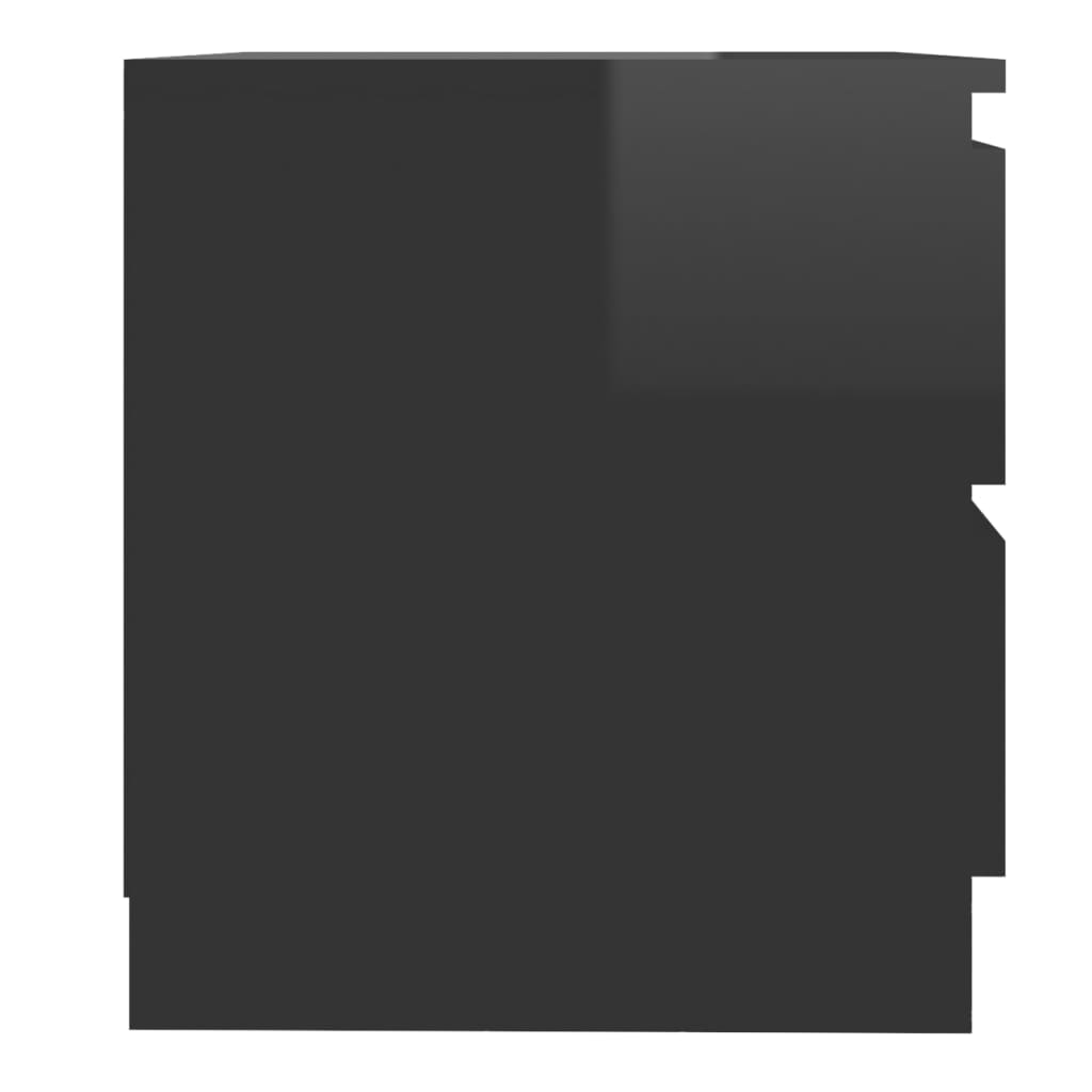 vidaXL Nachtkastjes 2 st 50x39x43,5 cm spaanplaat hoogglans zwart
