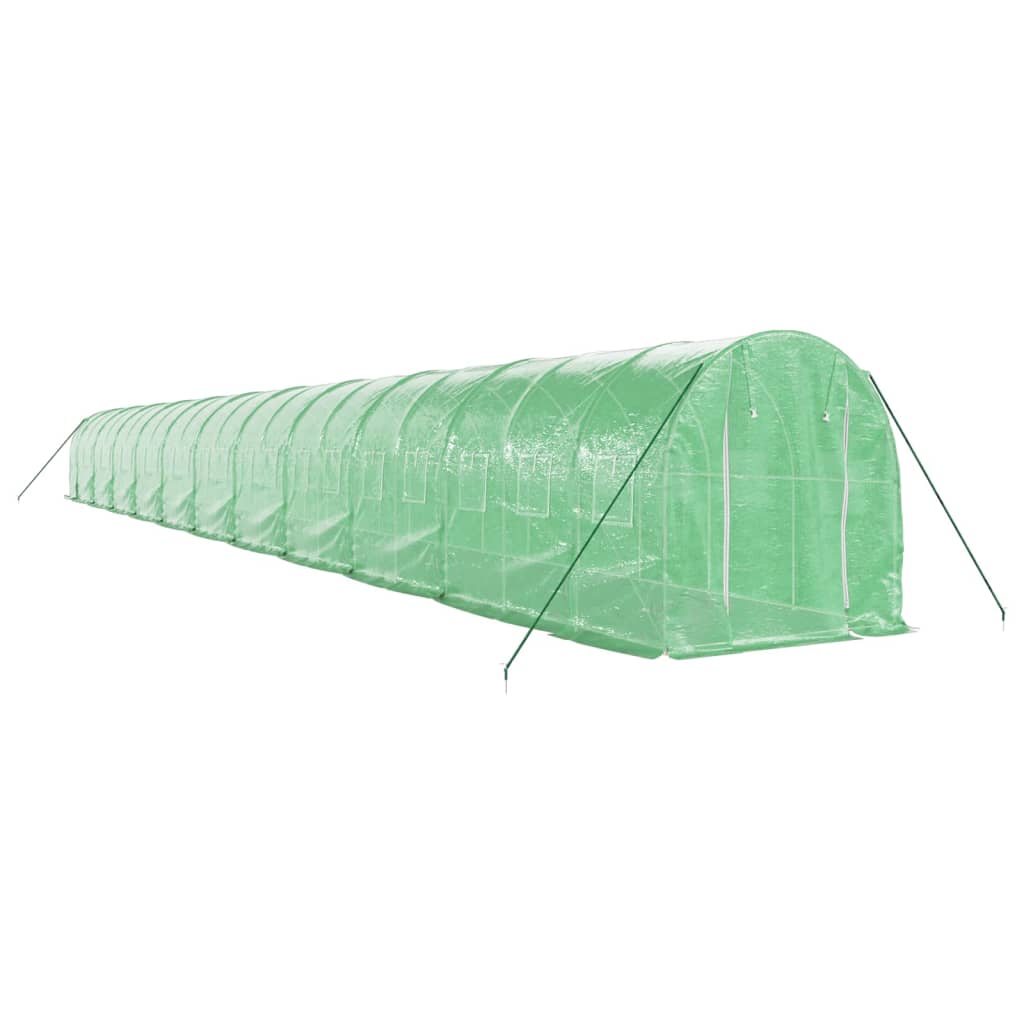 vidaXL Tuinkas met stalen frame 44 m² 22x2x2 m groen