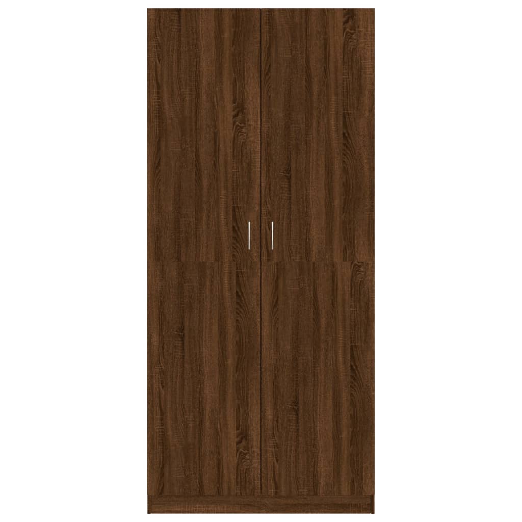 vidaXL Kledingkast 90x52x200 cm bewerkt hout bruineikenkleurig