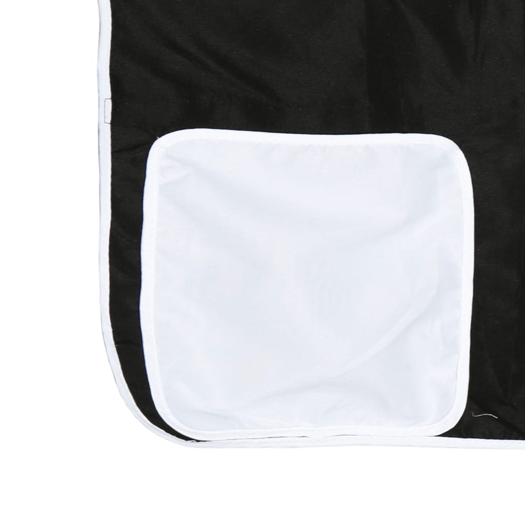 vidaXL Stapelbed met glijbaan en gordijnen wit en zwart 90x190 cm