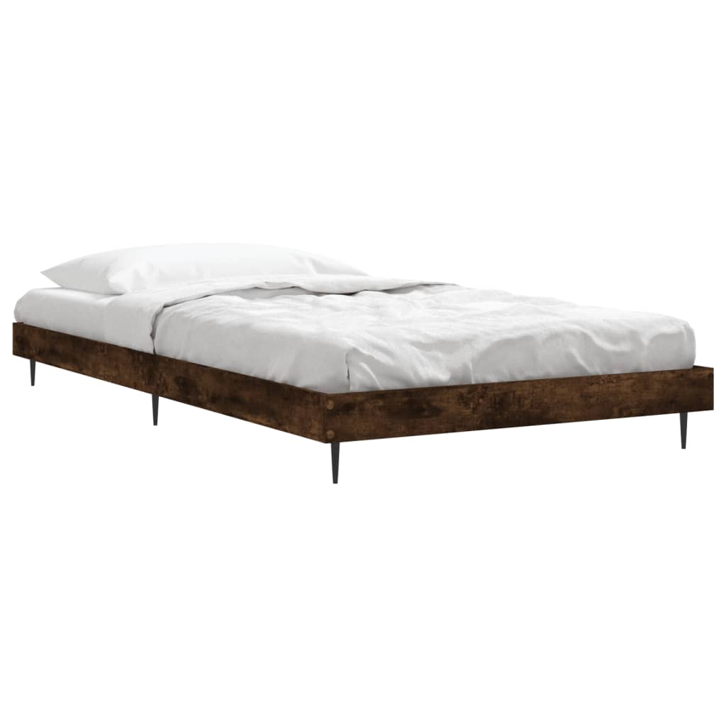 vidaXL Bedframe zonder matras hout gerookt eikenkleurig 90x200 cm