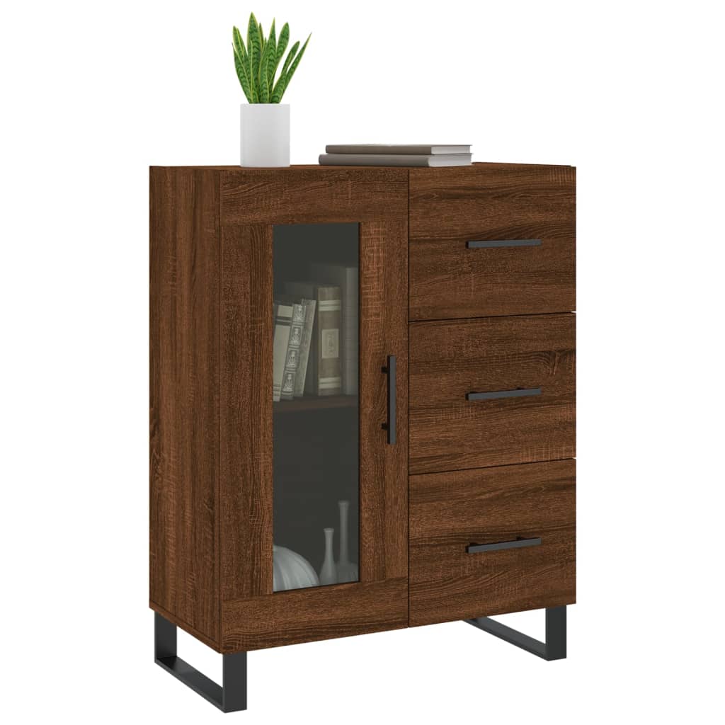 vidaXL Dressoir 69,5x34x90 cm bewerkt hout bruin eikenkleur