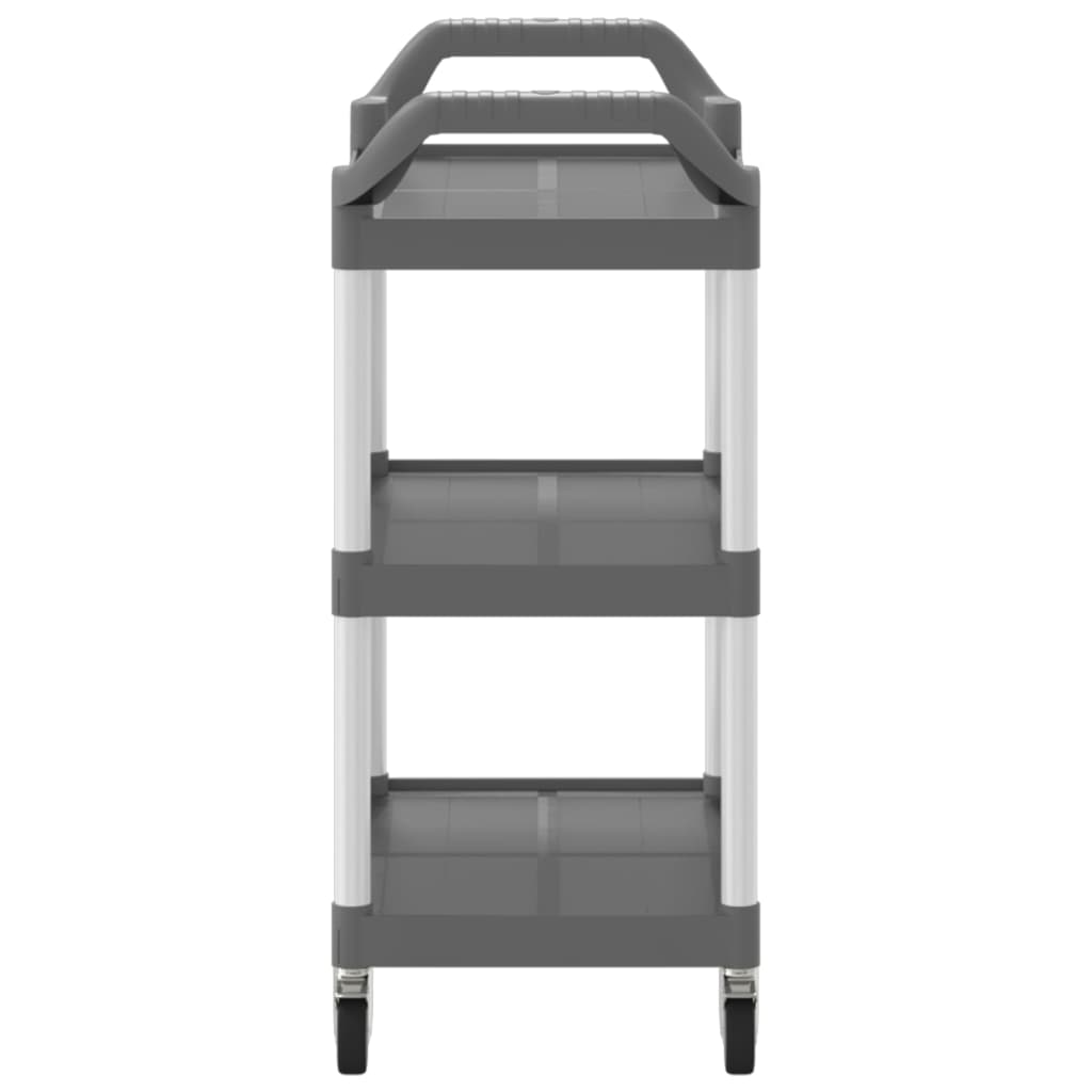 vidaXL Trolley 3-laags 81x41x92 cm aluminium grijs