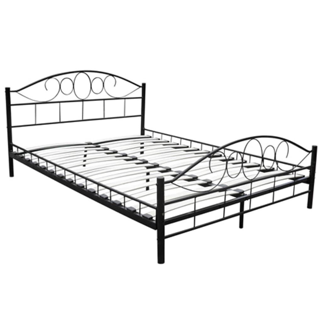 vidaXL Bed met matras metaal zwart 180x200 cm