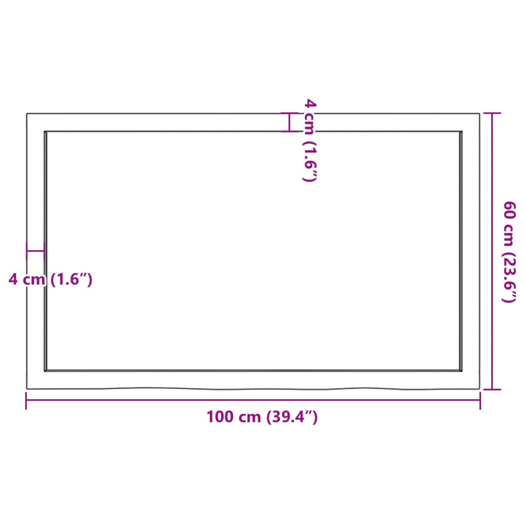 vidaXL Wandschap 100x60x(2-4)cm behandeld massief eikenhout lichtbruin