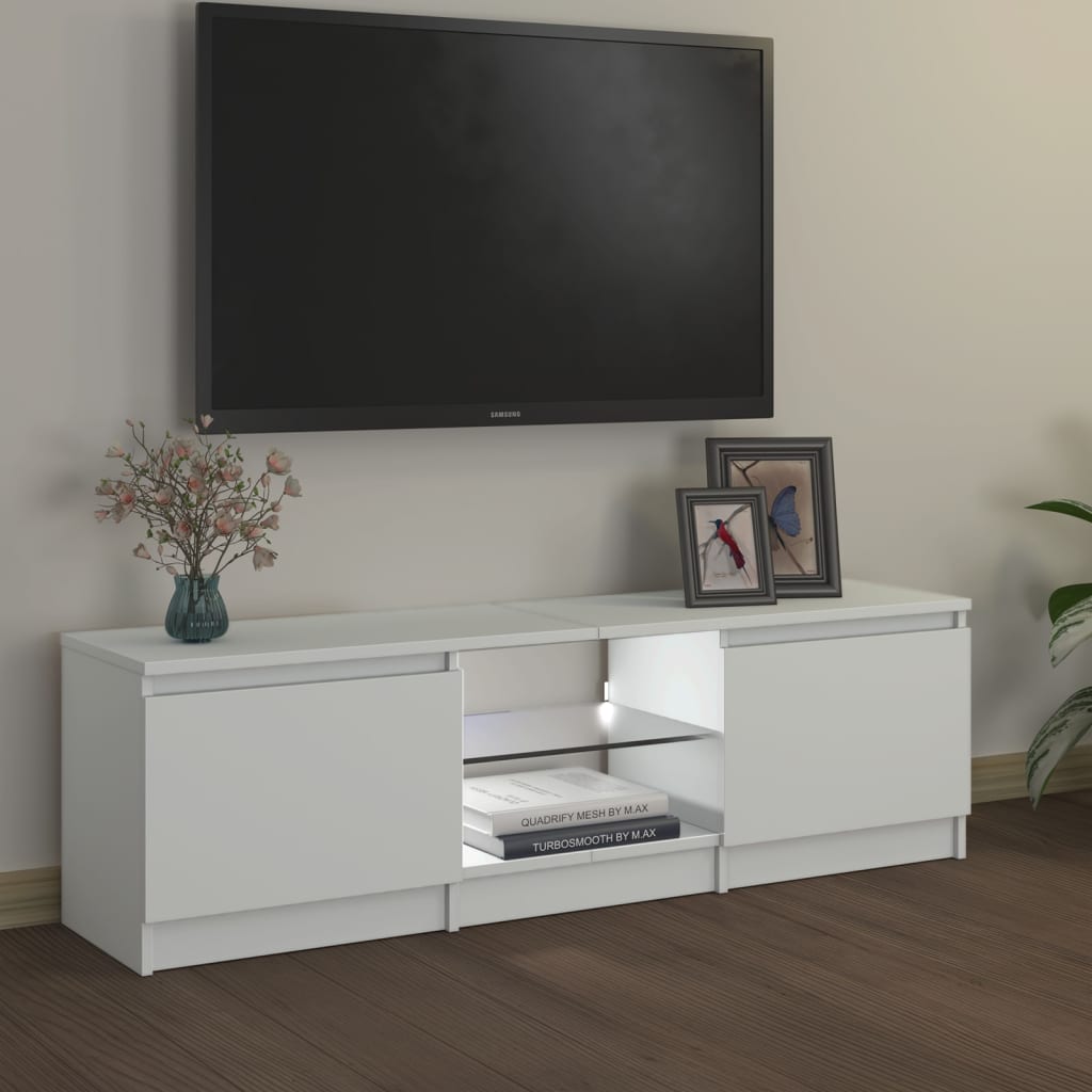 vidaXL Tv-meubel met LED-verlichting 120x30x35,5 cm wit