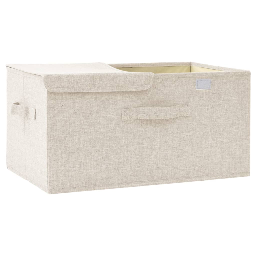 vidaXL Opbergbox 50x30x25 cm stof crèmekleurig