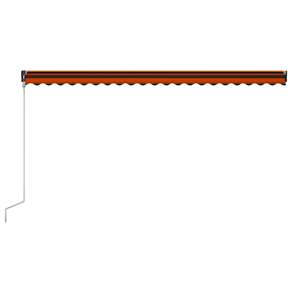vidaXL Luifel uittrekbaar met windsensor LED 500x300 cm oranje bruin