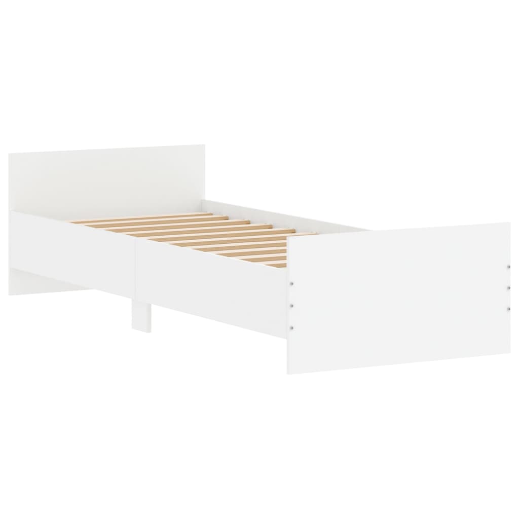 vidaXL Bedframe bewerkt hout wit 75x190 cm