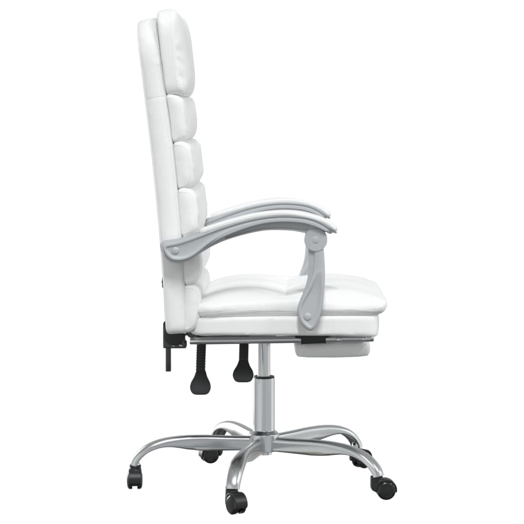 vidaXL Kantoorstoel massage verstelbaar kunstleer wit